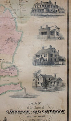 Map of the Towns of Saybrook and Old Saybrook Middlesex County Connecticut.