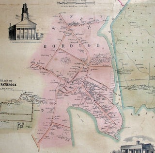 Map of the Towns of Saybrook and Old Saybrook Middlesex County Connecticut.
