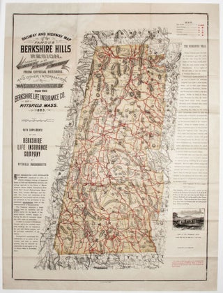 Item #10436 Railway And Highway Map of the Famous Berkshire Hills Region, Showing Villages And...