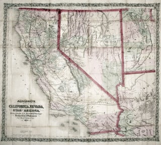 Item #10626 Bancroft's Map of California, Nevada, Utah and Arizona, A. L. BANCROFT, William H....