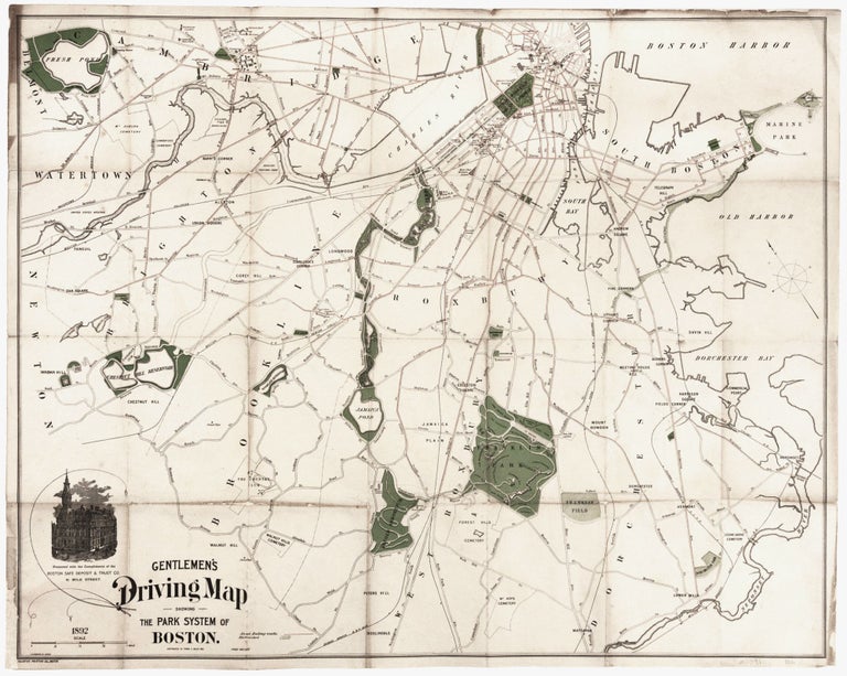 Item #11091 Gentlemen's Driving Map Showing The Park System Of Boston…First Edition. Frank C. MILES.