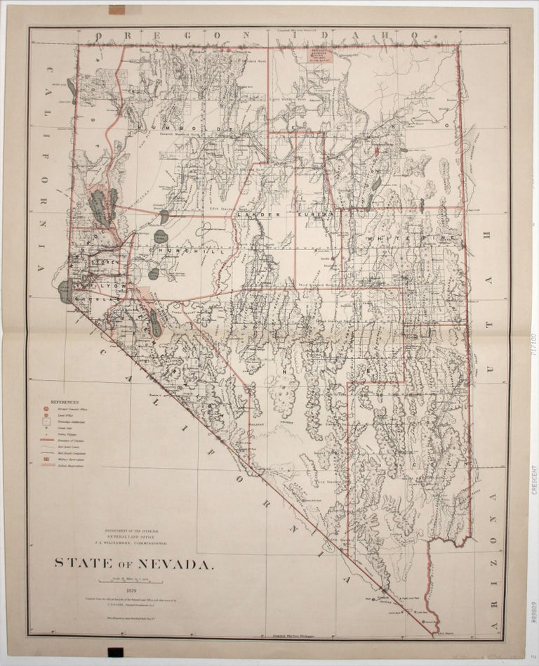 Item #7501 State of Nevada. Published by the Department of the Interior, General Land Office. J. A. Williamson, Commissioner. C. ROESER.