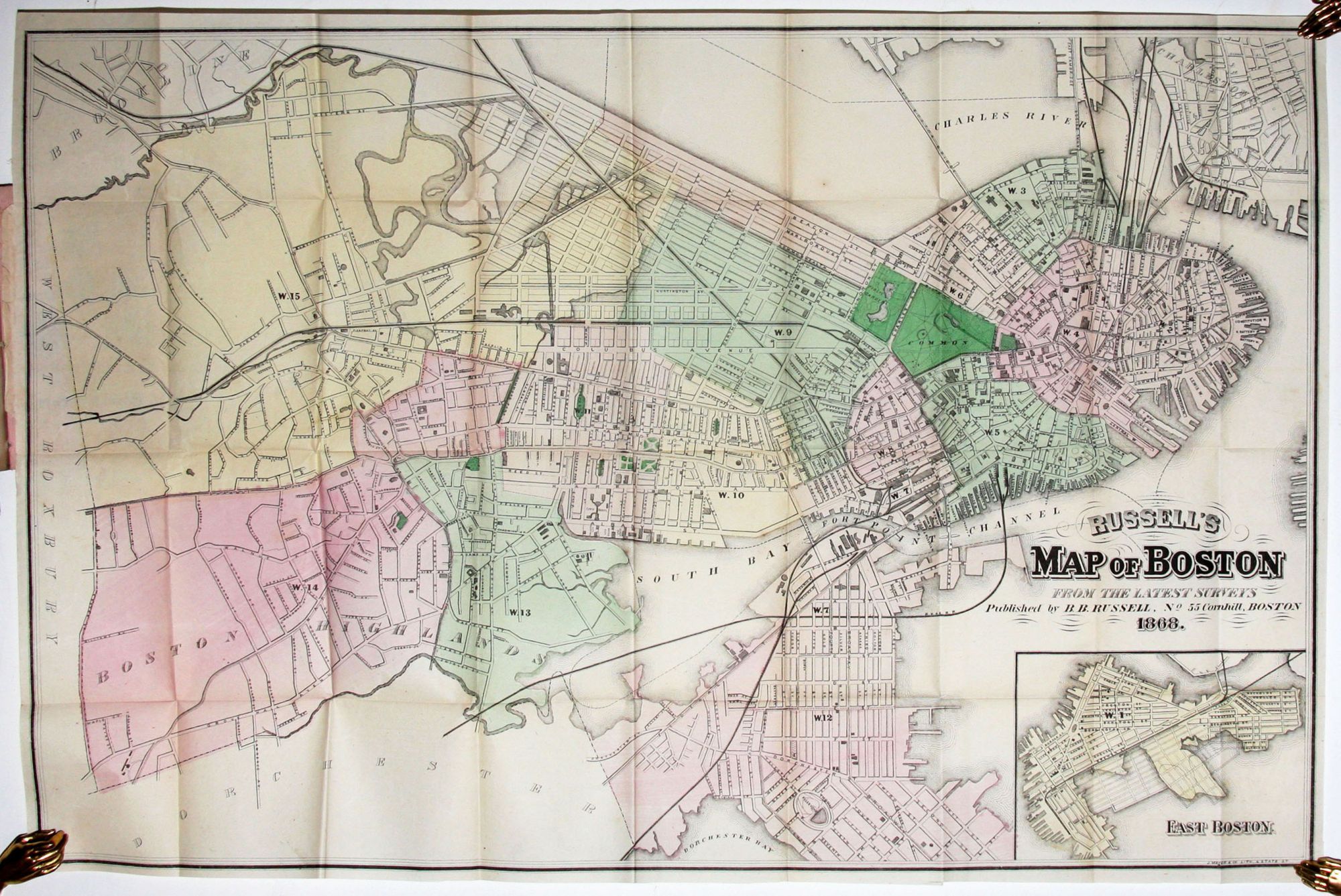 Russell’s Map Of Boston From The Latest Surveys… | B. B. RUSSELL