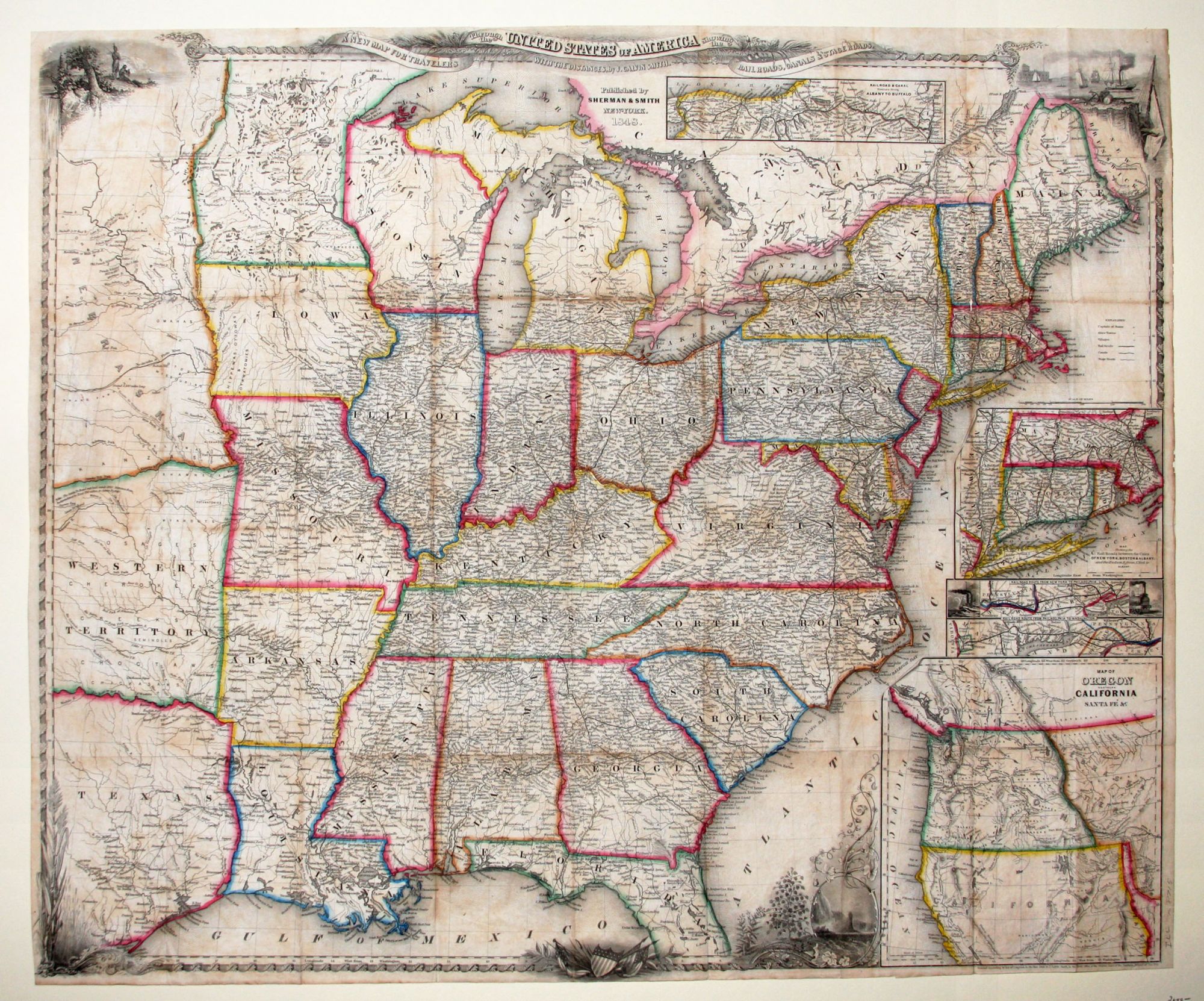 A New Map For Travelers Through The United States Of America Showing 